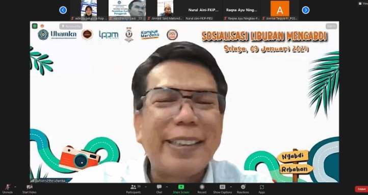 LPPM Uhamka menggelar Sosialisasi Liburan Mengabdi untuk Tingkatkan Produktivitas dan Kreativitas Mahasiswa